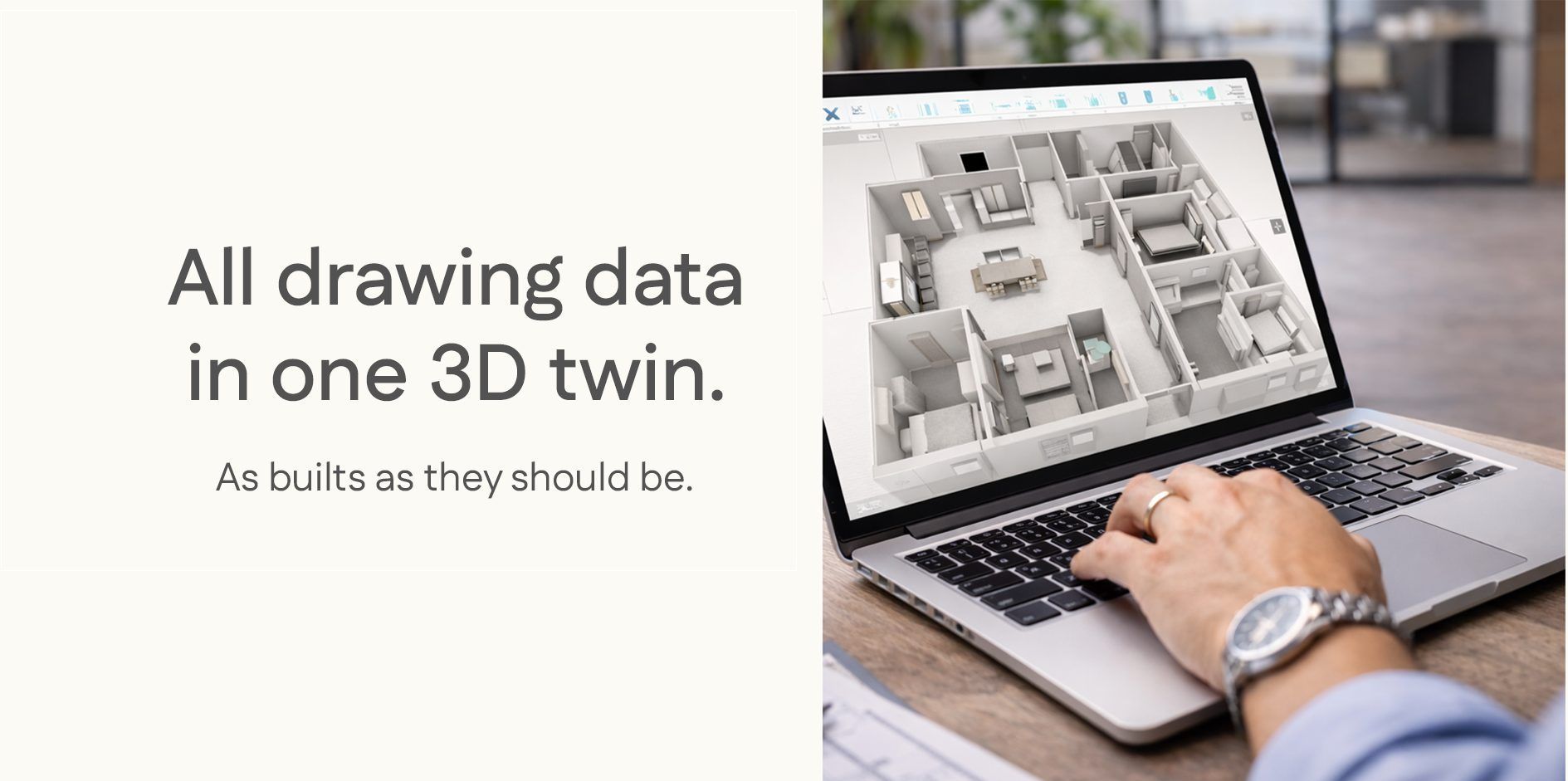 CoreSpec 3D interface — real building floor plan in use